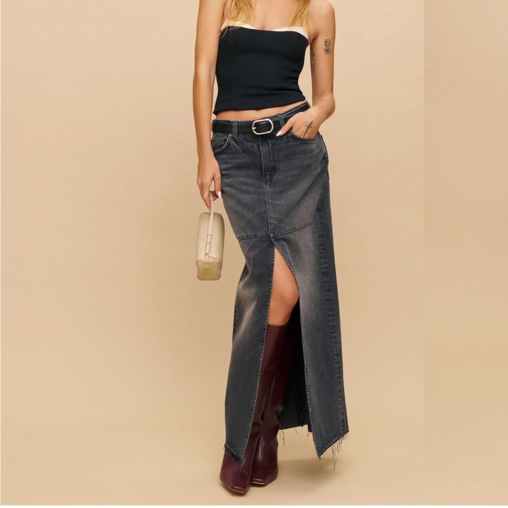 Reformation Tazz maxi denim skirt